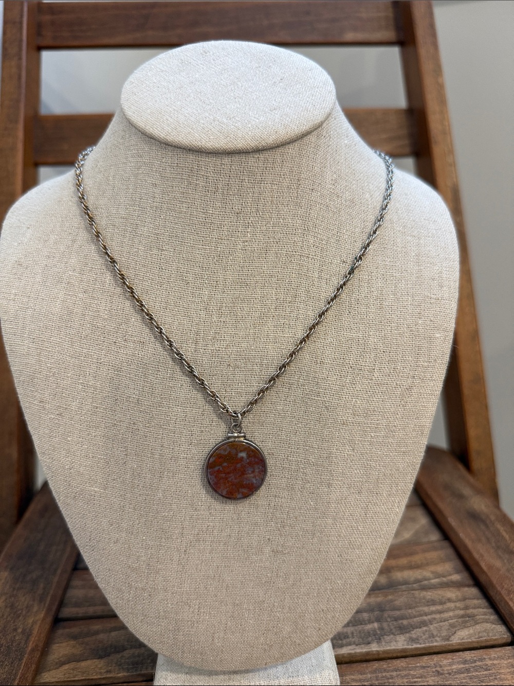 Vintage Stone Pendant Necklace